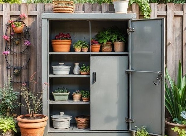 Водоустойчиви метални шкафове за градината